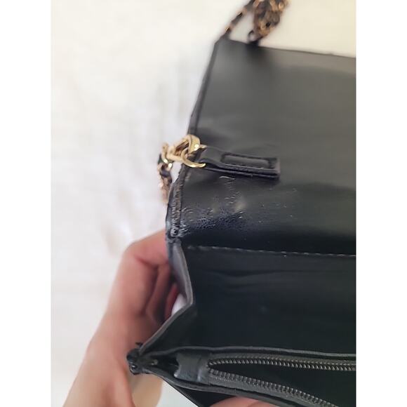 Badgley Mischka Quilted Mini Crossbody – Black/Gold Logo 9x6 - Picture 10 of 10